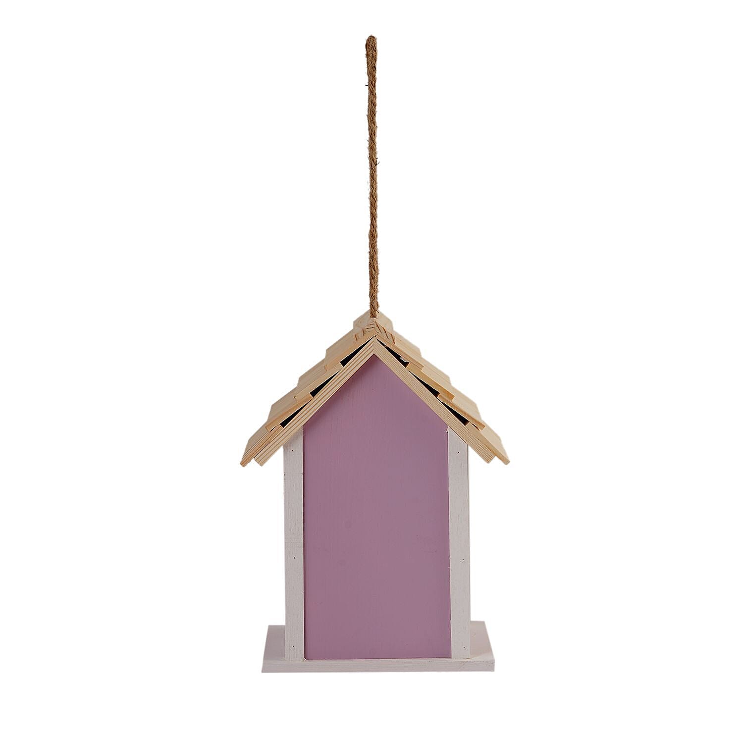 Wooden Bird Mansion (Size 20x15x13 cm) - Pink