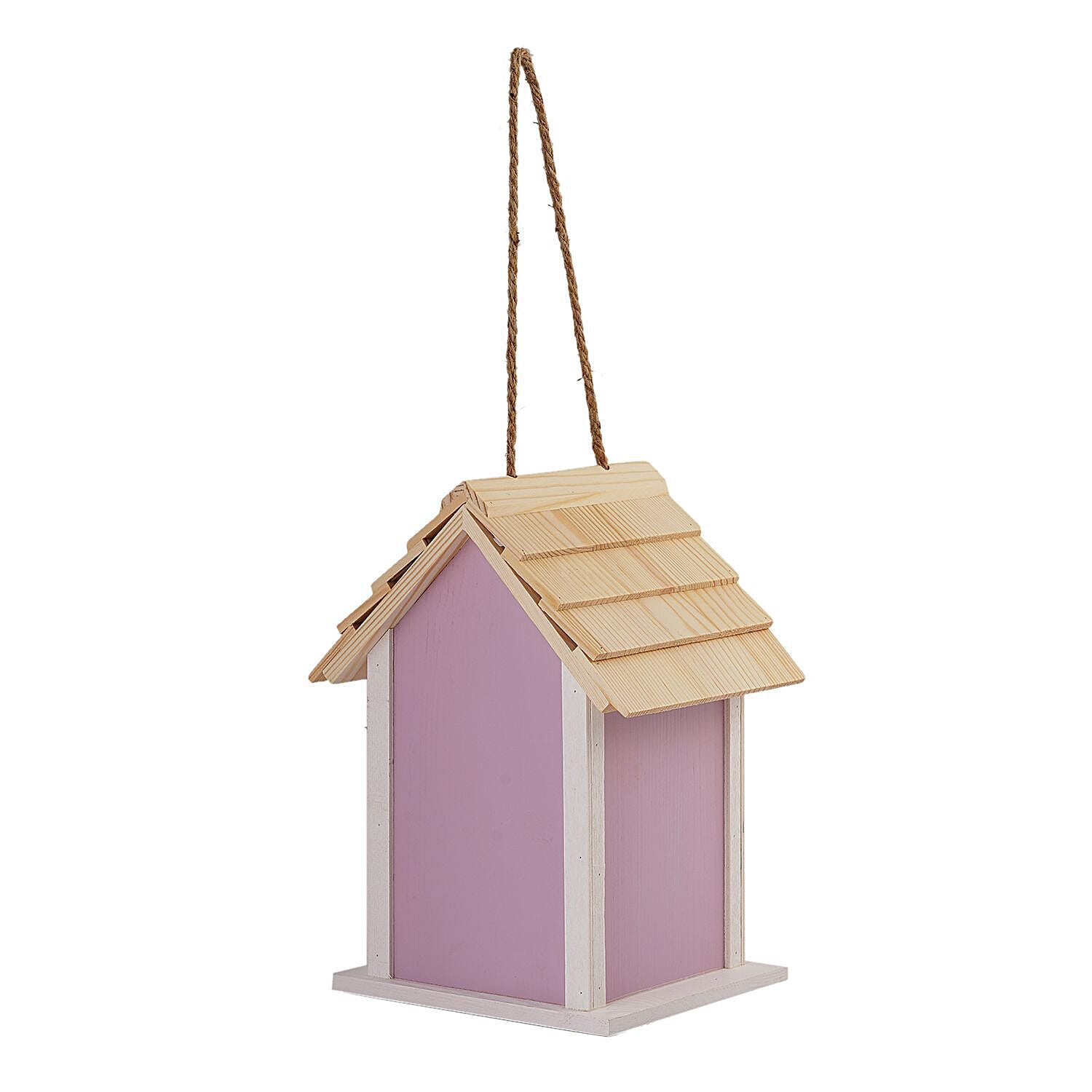 Wooden Bird Mansion (Size 20x15x13 cm) - Pink