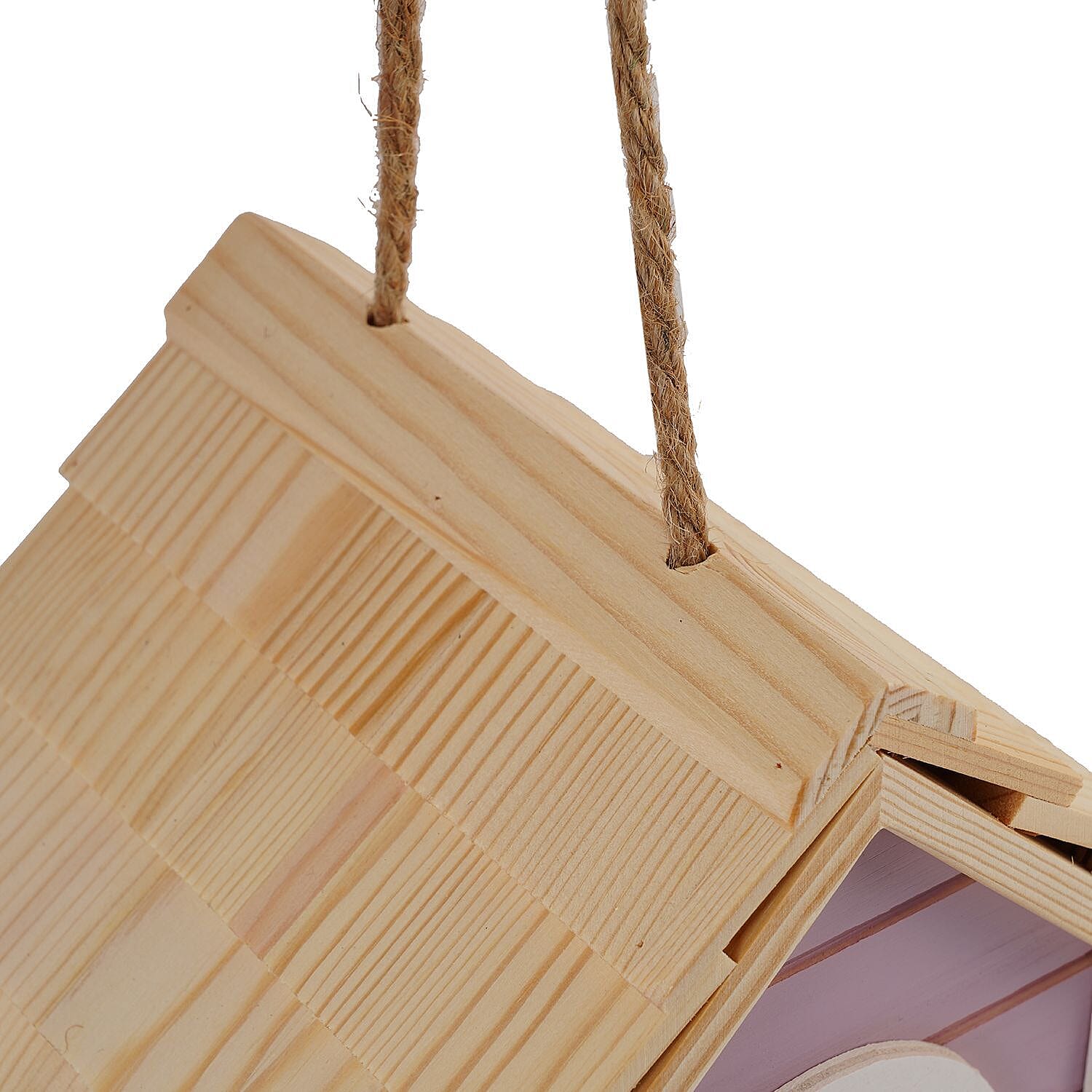 Wooden Bird Mansion (Size 20x15x13 cm) - Pink
