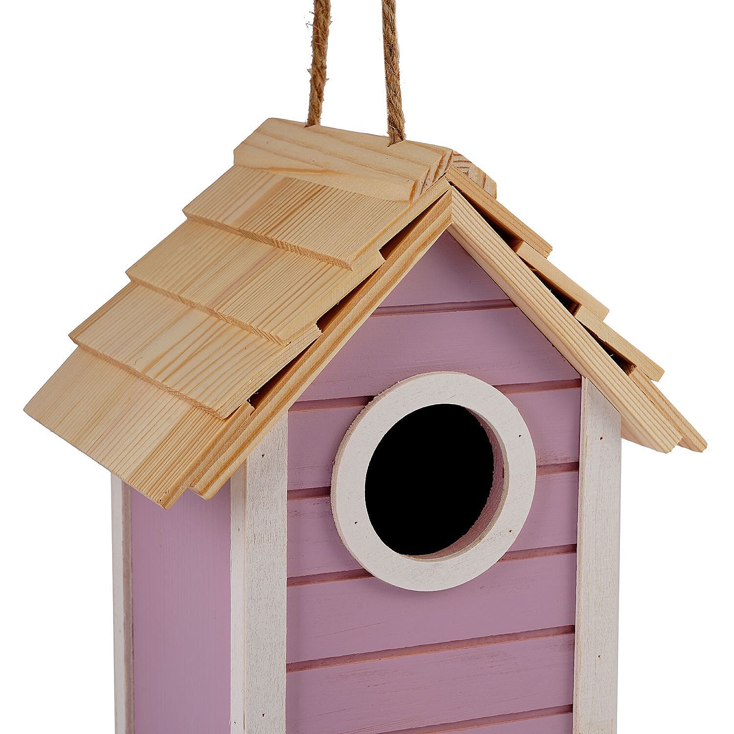 Wooden Bird Mansion (Size 20x15x13 cm) - Pink