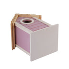 Wooden Bird Mansion (Size 20x15x13 cm) - Pink