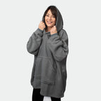 Oversized Sherpa Fleece Hoodie (One Size) - Silver