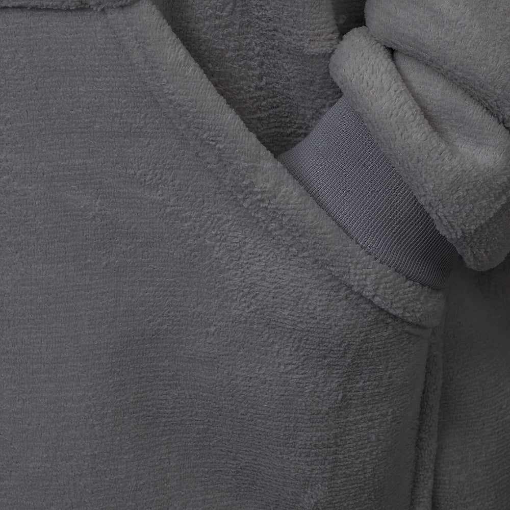 Oversized Sherpa Fleece Hoodie (One Size) - Silver