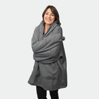 Oversized Sherpa Fleece Hoodie (One Size) - Silver