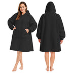 Keplin Unisex Super Soft Oversized Blanket Hoodie (Size M) - Black