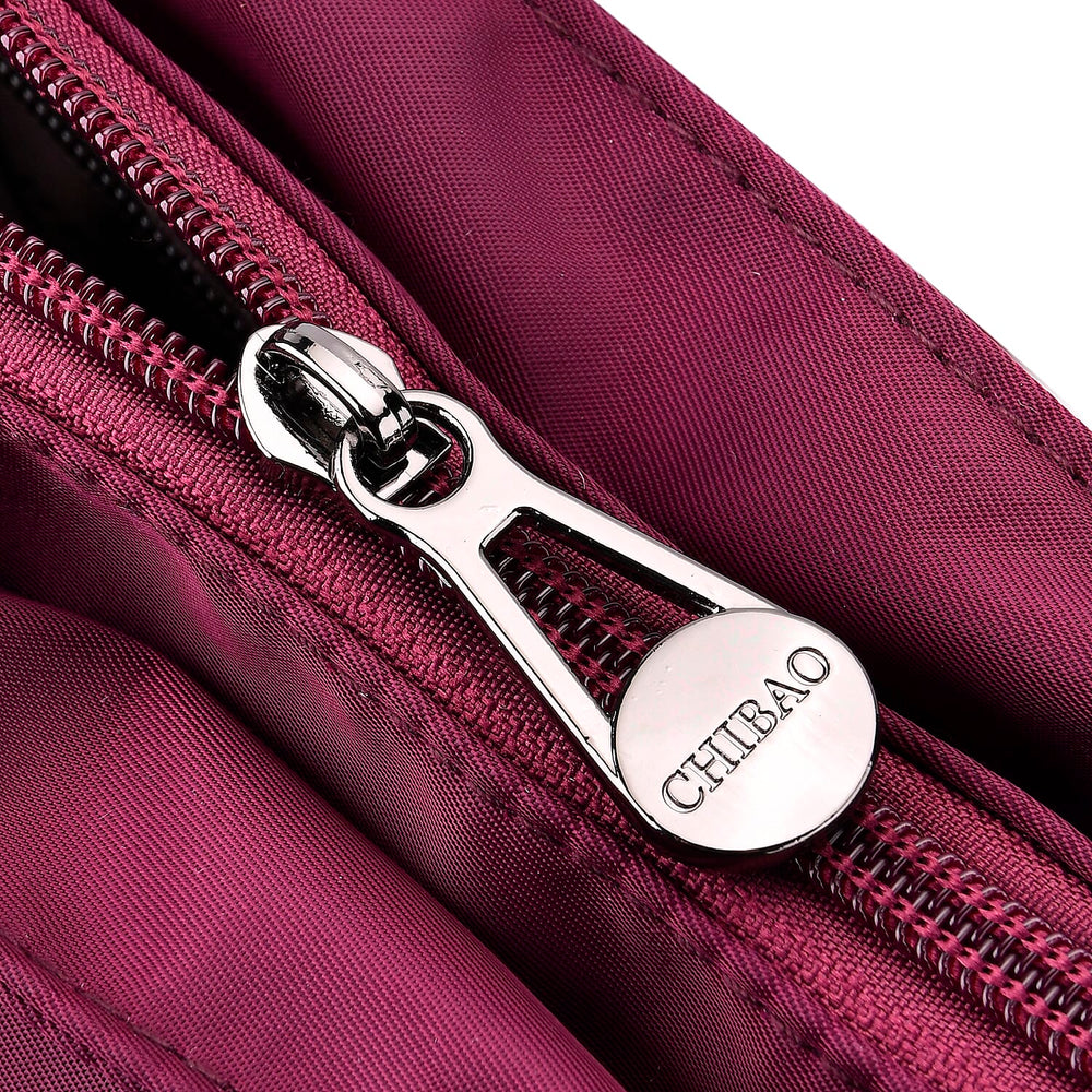Spacious Oxford Tote Bag with Multiple Pockets - Dark Purple