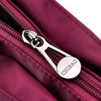 Spacious Oxford Tote Bag with Multiple Pockets - Dark Purple