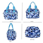 Star Pattern Crossbody Bag with 3 Zipped Exterior Pockets - Blue & Multi