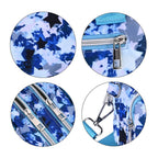 Star Pattern Crossbody Bag with 3 Zipped Exterior Pockets - Blue & Multi