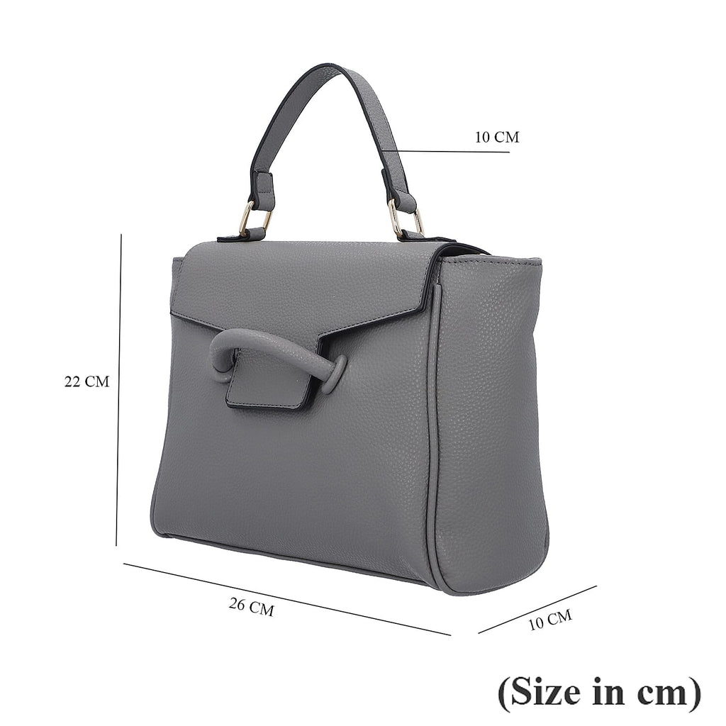 PASSAGE Convertible Bag with Detachable Long Strap (Size 26x22x10 Cm) - Grey