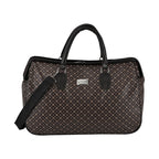 PASSAGE Geometric Pattern Travel Bag With Metallic Zip Closure - Handle Drop - Brown