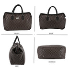 PASSAGE Geometric Pattern Travel Bag With Metallic Zip Closure - Handle Drop - Brown