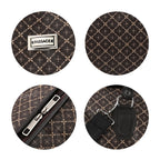 PASSAGE Geometric Pattern Travel Bag With Metallic Zip Closure - Handle Drop - Brown