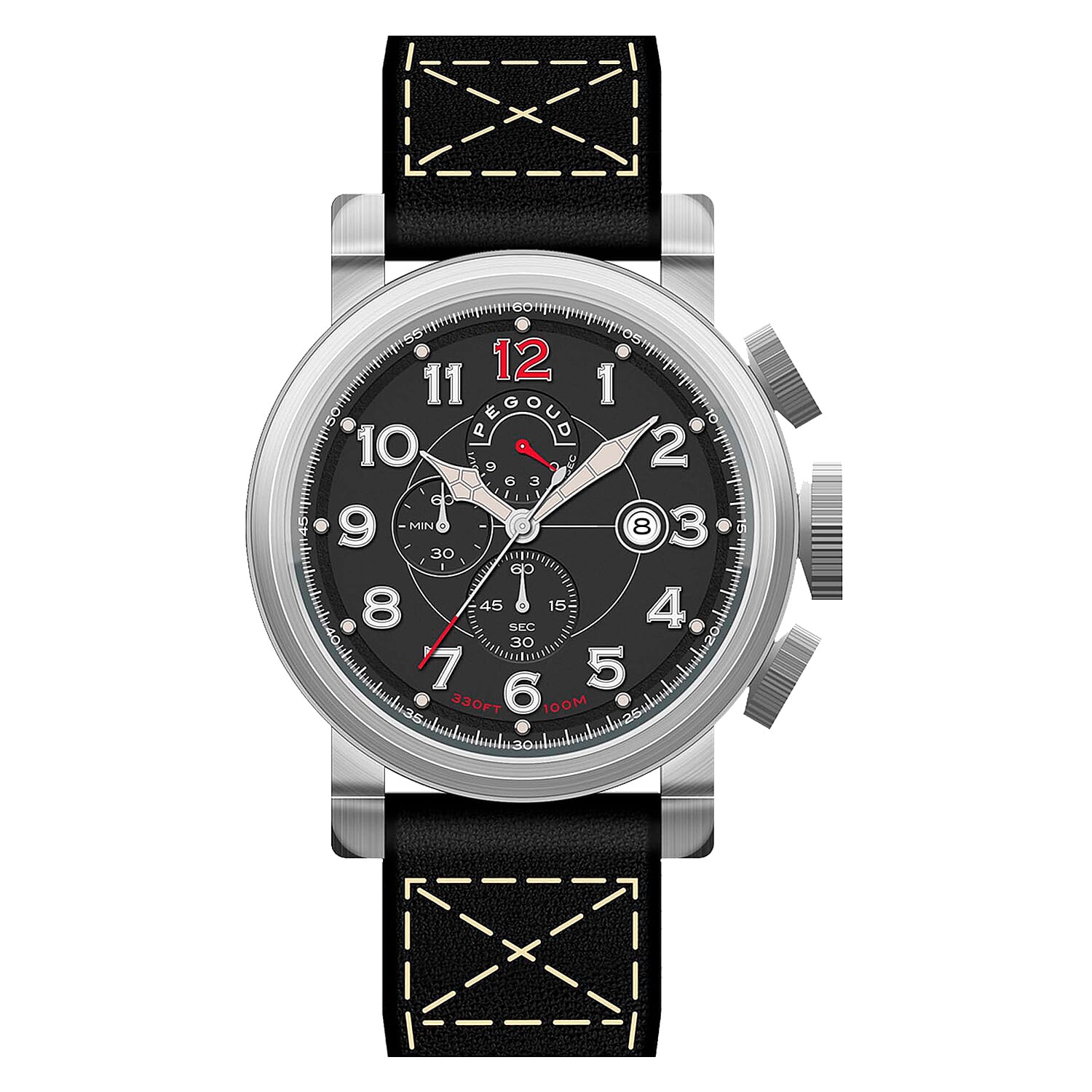 Japanese Mens Watch in Leather