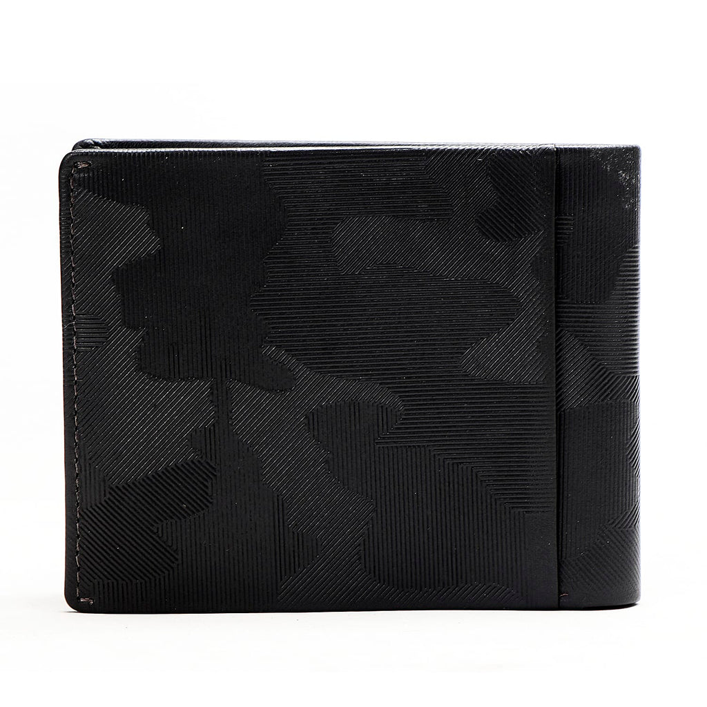 POLICE Genuine Leather Slim Wallet - Black Camouflage