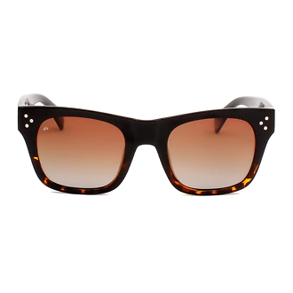 PRIVE REVAUX The Classic - Polarized Two-Tone Square Sunglasses with Brown Gradient Lenses