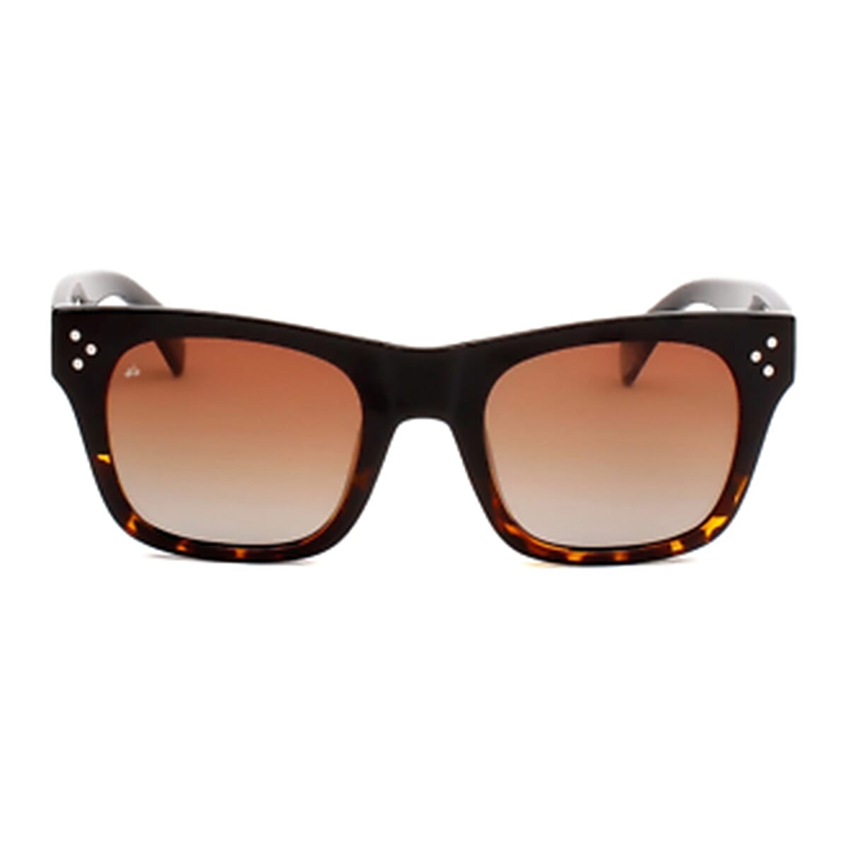PRIVE REVAUX The Classic - Polarized Two-Tone Square Sunglasses with Brown Gradient Lenses