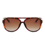 PRIVE REVAUX The Nash - Polarized Tortoise Sunglasses with Gold Detail - Gradient Brown Lens