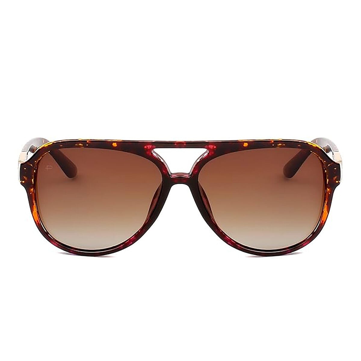PRIVE REVAUX The Nash - Polarized Tortoise Sunglasses with Gold Detail - Gradient Brown Lens
