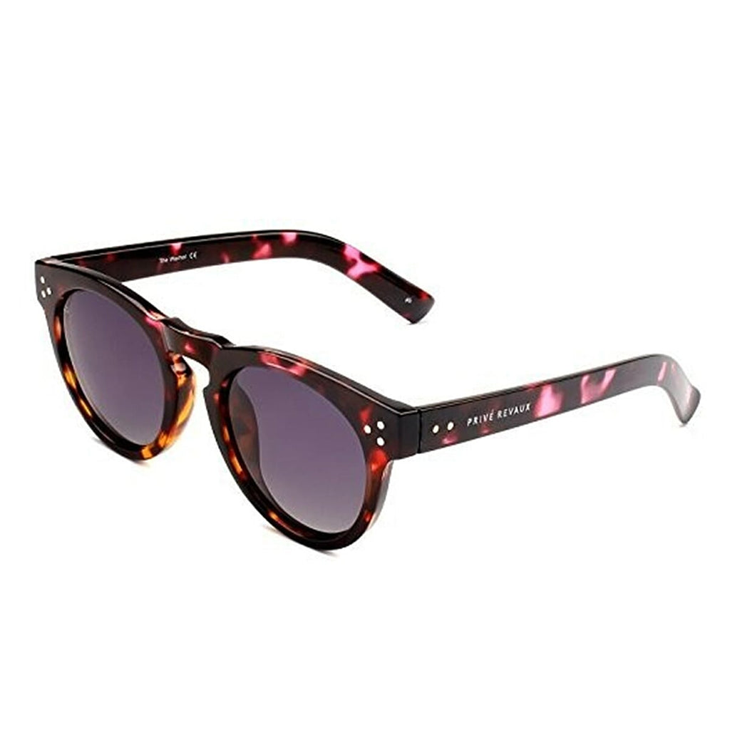 PRIVE REVAUX The Warhol - Retro Polarized Purple Tortoise Round Sunglasses with UV400 Gradient Lens