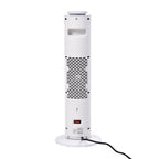 PTC Heater with Remote Control and Light Option (Size 62x22x22 Cm) - Black
