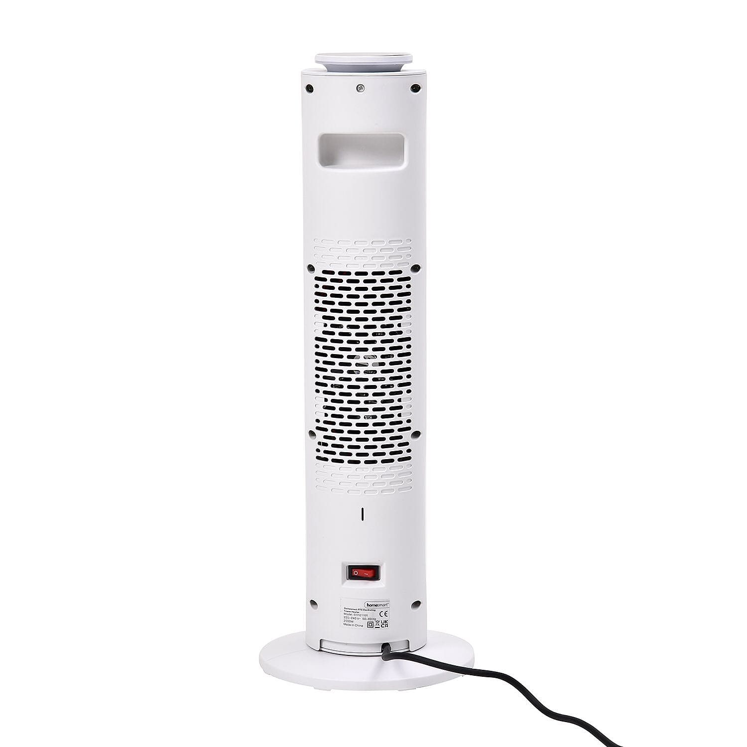 PTC Heater with Remote Control and Light Option (Size 62x22x22 Cm) - Black