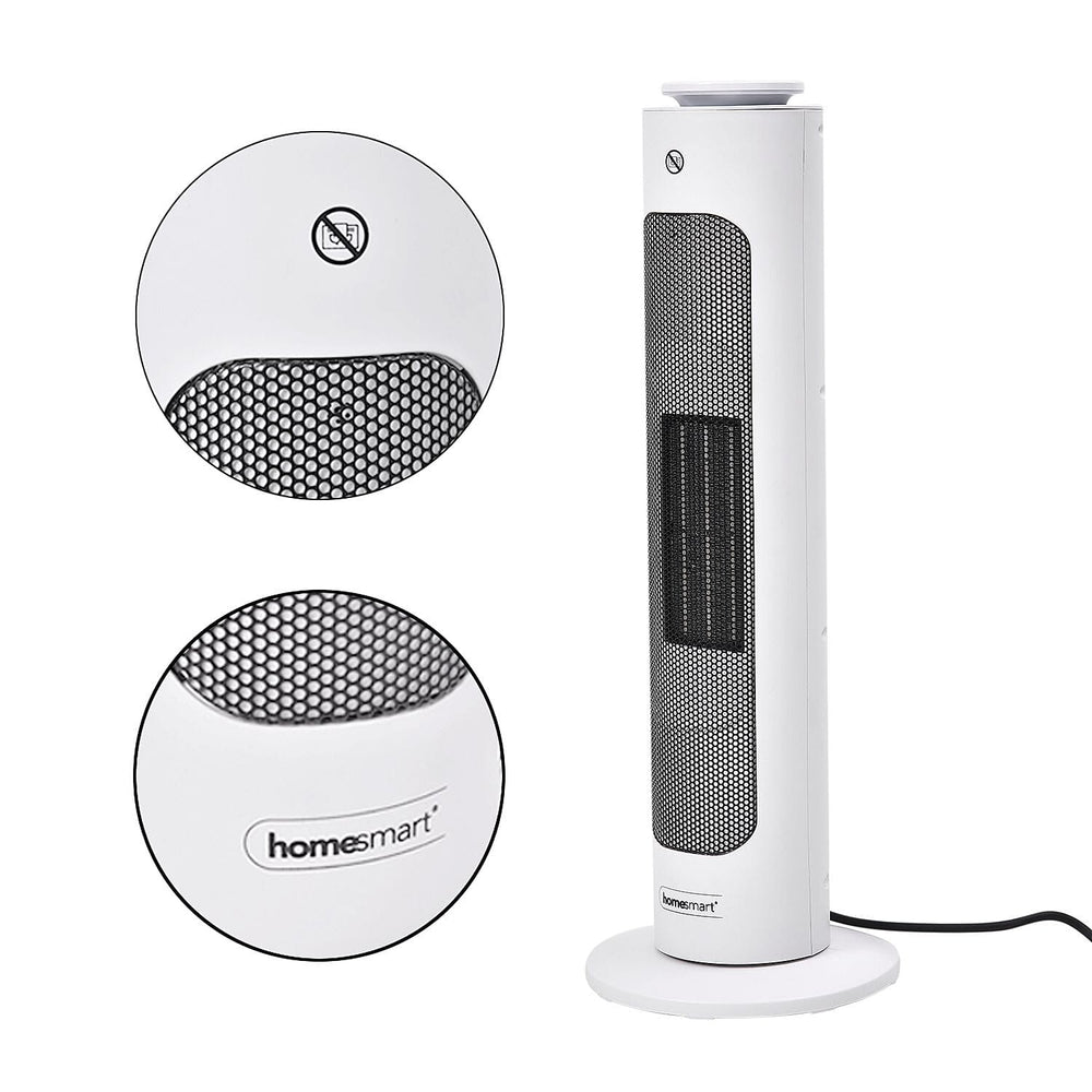 PTC Heater with Remote Control and Light Option (Size 62x22x22 Cm) - Black