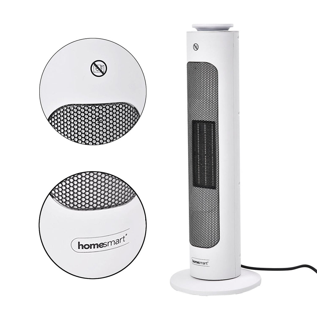 PTC Heater with Remote Control and Light Option (Size 62x22x22 Cm) - Black