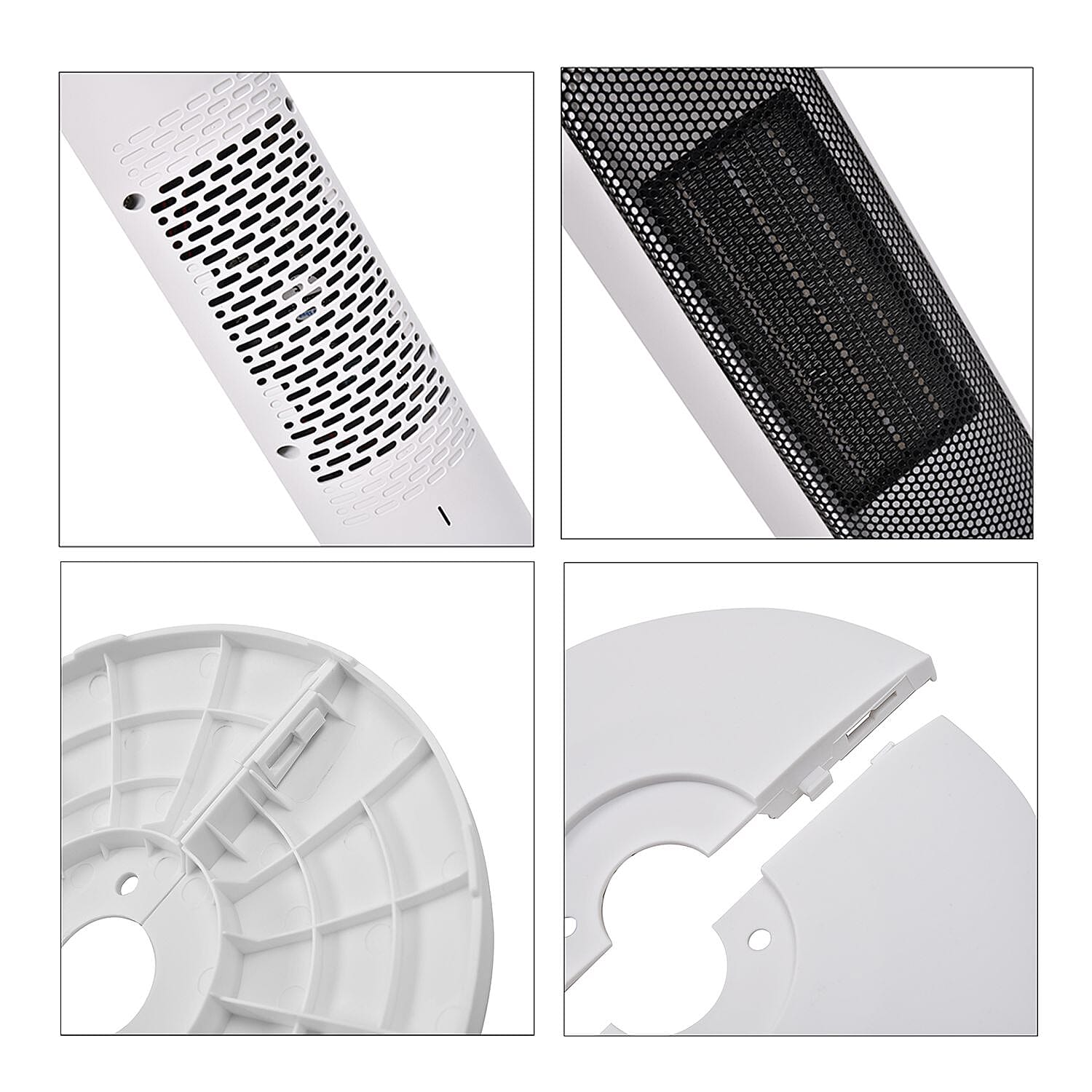 PTC Heater with Remote Control and Light Option (Size 62x22x22 Cm) - Black