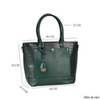Leatherette Croc Emobossed Crossbody Bag with Handle Drop - Olive