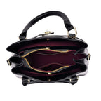 Closeout Deal - Crocodile Embossed Crossbody Bag with Shoulder Strap - Black