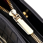Closeout Deal - Crocodile Embossed Crossbody Bag with Shoulder Strap - Black