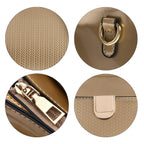 Leatherette Crossbody Bag with Dual Handle Drop - Adjustable Shoulder Strap - Gold