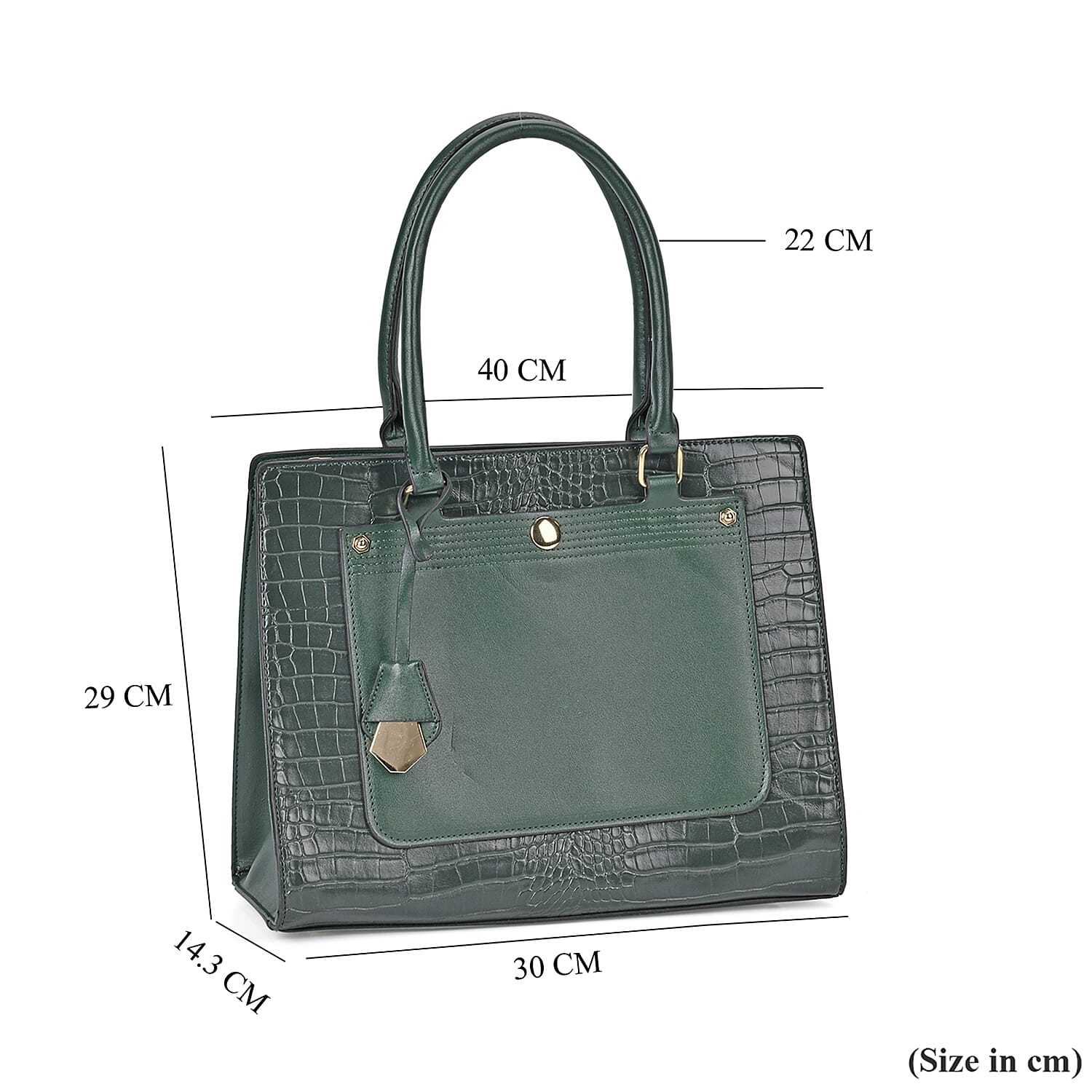 PU Crocodile Crossbody Bag (Size 35x12x25 cm) - Olive & Olive
