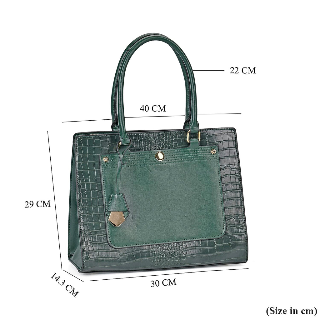 PU Crocodile Crossbody Bag (Size 35x12x25 cm) - Olive & Olive