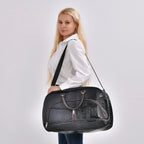Crocodile Pattern Travel Bag - Black