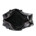 Crocodile Pattern Travel Bag - Black