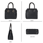 Embossed Rhomboid Handbag with Detachable Shoulder Strap - Coin Bag - Black