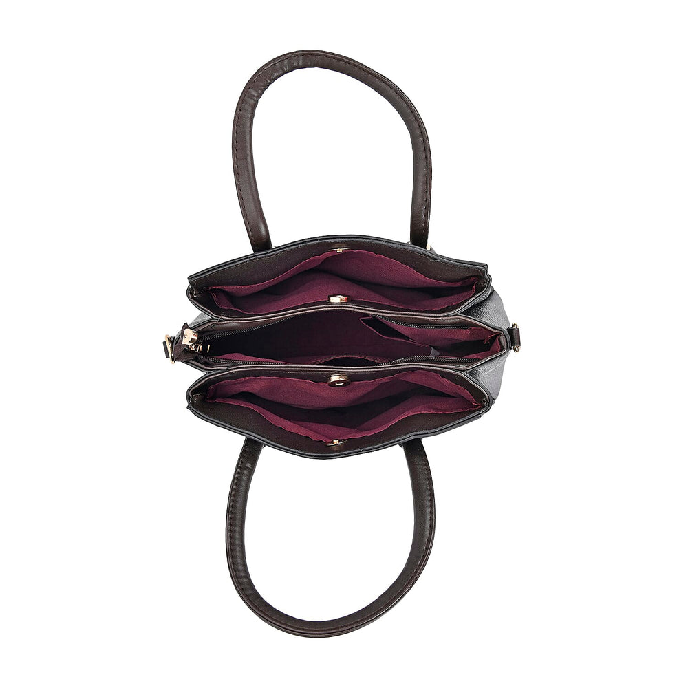 Embossed Rhomboid Handbag with Detachable Shoulder Strap - Coin Bag - Black