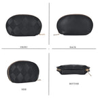 Embossed Rhomboid Handbag with Detachable Shoulder Strap - Coin Bag - Black