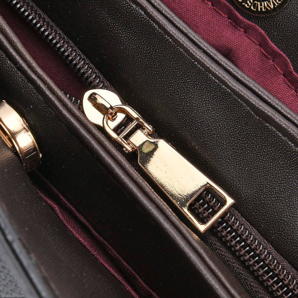 Embossed Rhomboid Handbag with Detachable Shoulder Strap - Coin Bag - Black