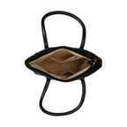 Leatherette Flower Pattern Tote Bag - Black