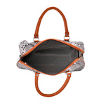 Snake Pattern Tote Bag with Handle Drop & Detachable Shoulder Strap - Grey