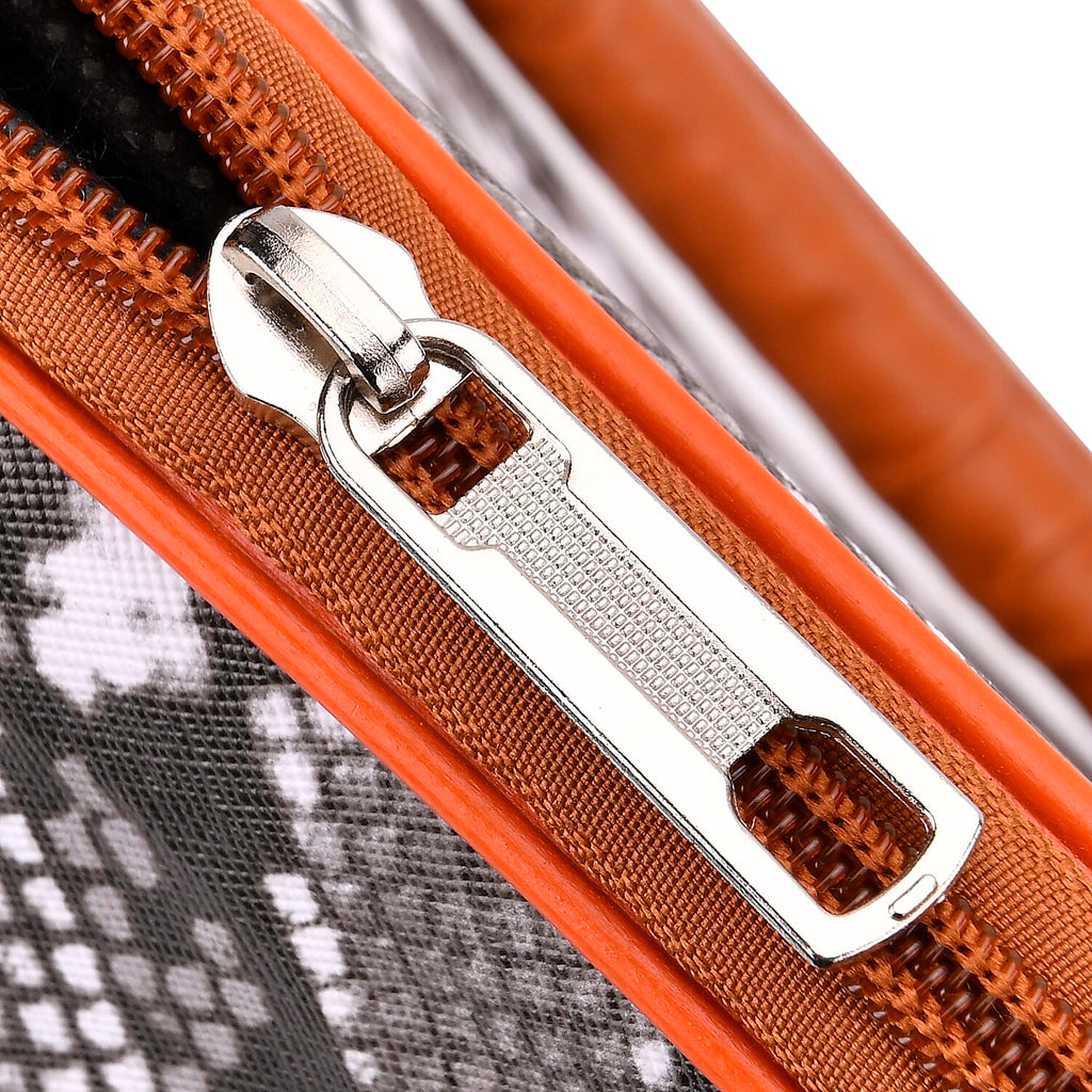 Snake Pattern Tote Bag with Handle Drop & Detachable Shoulder Strap - Grey