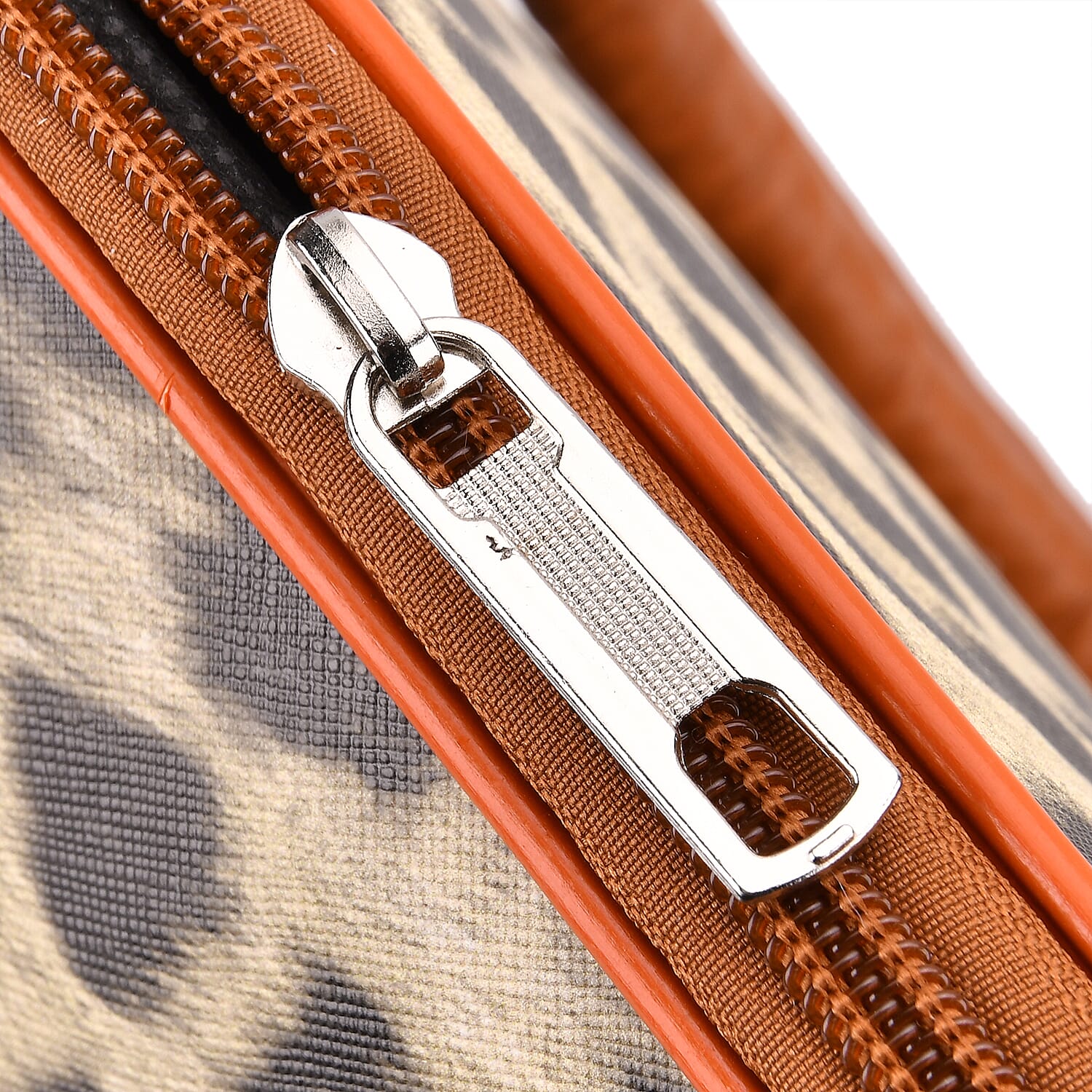 Leopard Pattern Tote Bag with Handle Drop & Detachable Shoulder Strap - Two Tone