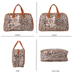 PU Leopard Travel Bag (Size 55x33x21 cm) - Brown & Brown