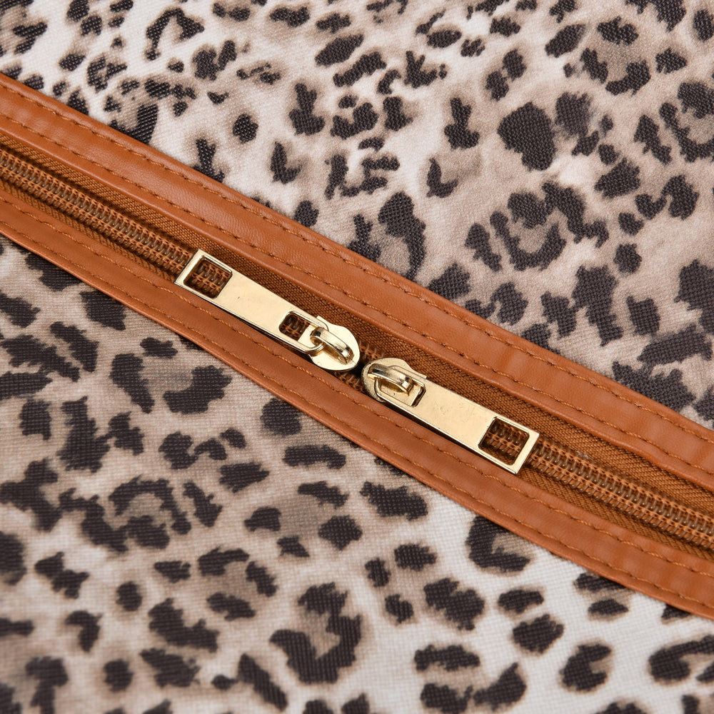 PU Leopard Travel Bag (Size 55x33x21 cm) - Brown & Brown