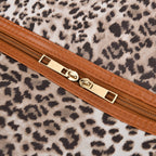 PU Leopard Travel Bag (Size 55x33x21 cm) - Brown & Brown