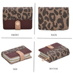 SET OF 2 - Leopard Print Clutch - Short Wallet - Brown