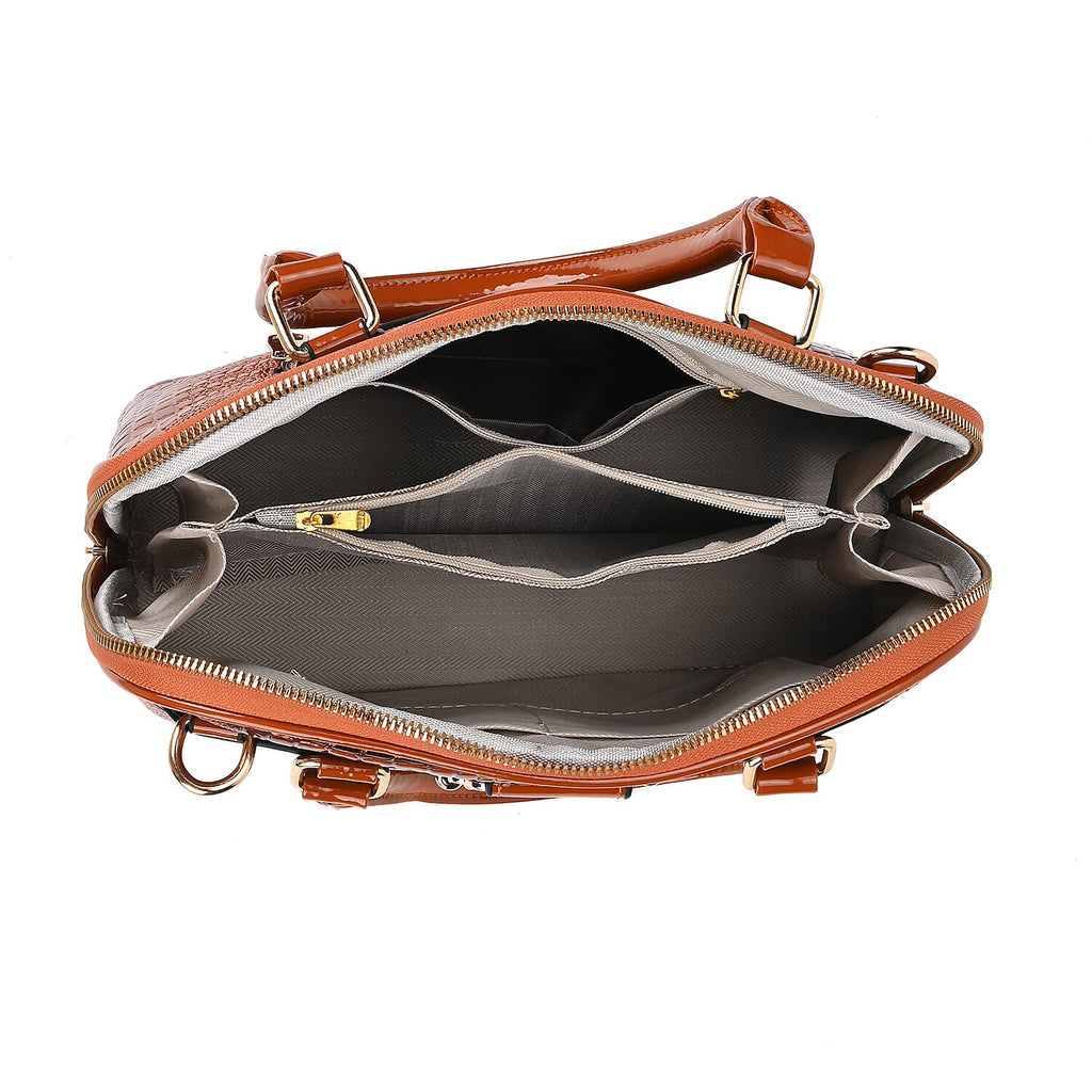 Hong Kong CloseOut-Stylish Lizard Embossed Crossbody Bag (Size 29x13x21 cm) - Brown